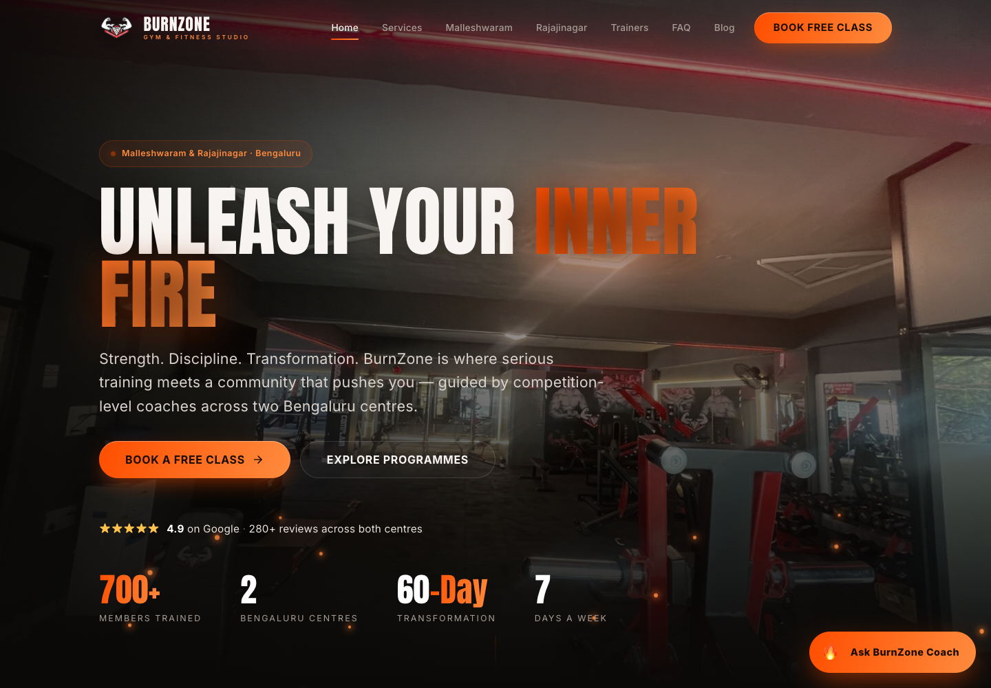 BurnZone gym site