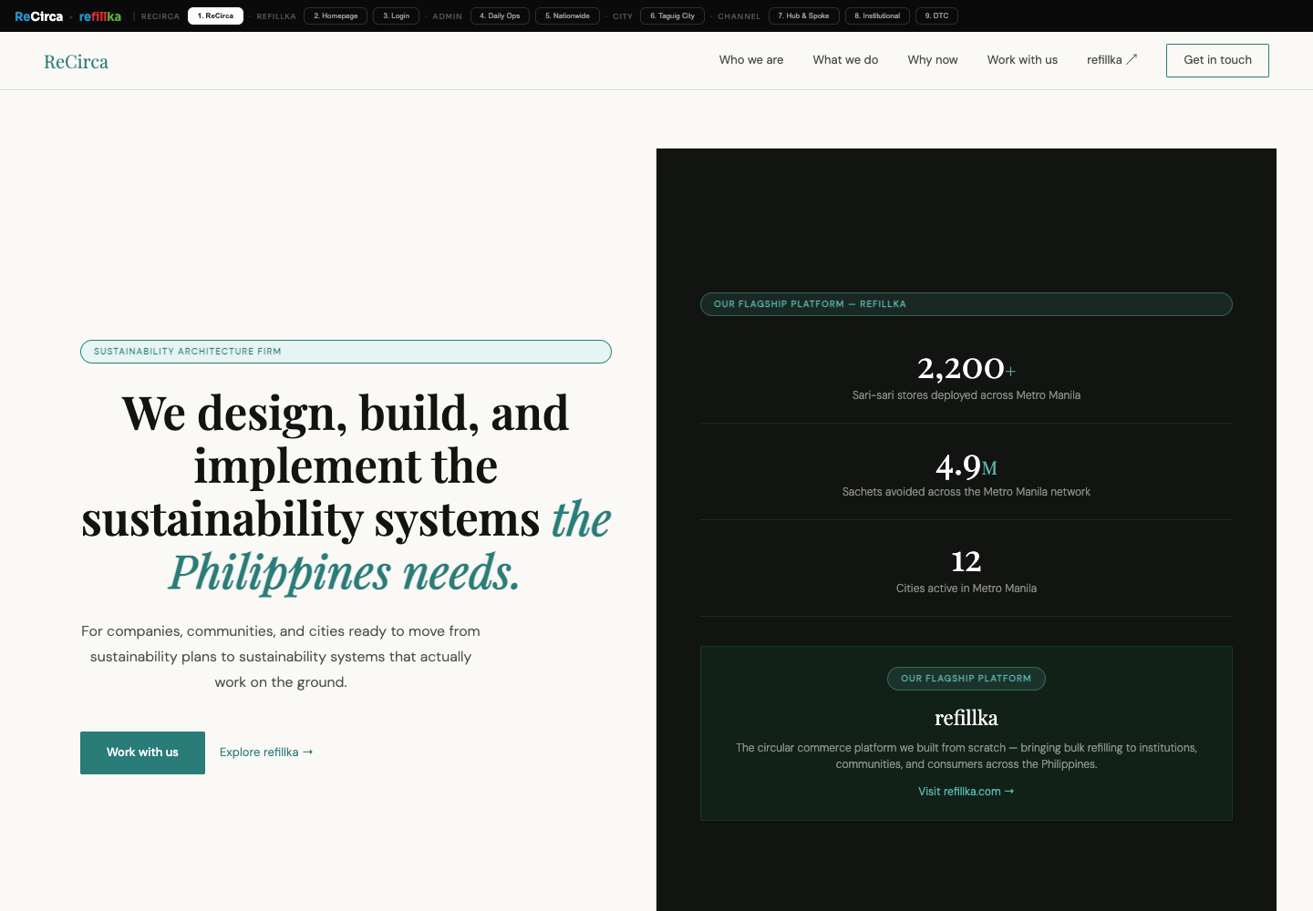 ReCirca sustainability firm site